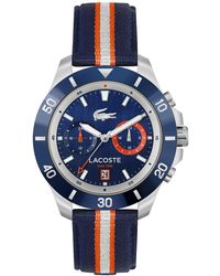 Lacoste - Toranga Blue Striped Nylon Strap Watch 44mm - Lyst