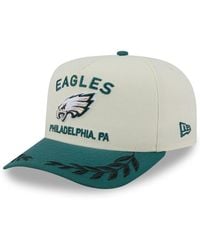 KTZ - Cream/green Philadelphia Eagles 2025 Nfl Draft A-frame 9fifty Snapback Hat - Lyst