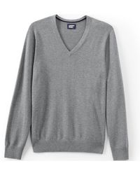 Lands' End - Cotton Modal Vneck Pullover Sweater - Lyst