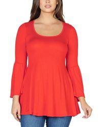 24seven Comfort Apparel - Bell Sleeve Fla Tunic Top - Lyst