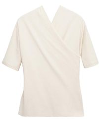 Mango - Selection Fitted Wrap-effect Top - Lyst