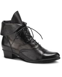Spring Step - Galil Polished Leather Lace-up Bootie - Lyst