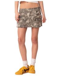 Edikted - Camouflage Low Waist Cargo Mini Skirt - Lyst