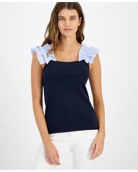 Tommy Hilfiger - Cotton Ruffle-strap Tank Top - Lyst