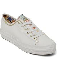 Keds - X Rifle Paper Co Triple Kick Colette Jacquard Lace Up Platform Casual Sneakers From Finish Line - Lyst