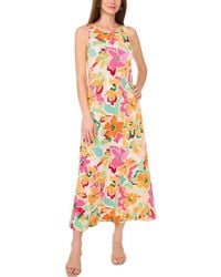 Vince Camuto - Floral Sleeveless Keyhole-back Crewneck Maxi Dress - Lyst
