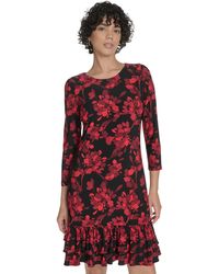 Tommy Hilfiger - 3/4-sleeve Ruffle Hem Dress - Lyst