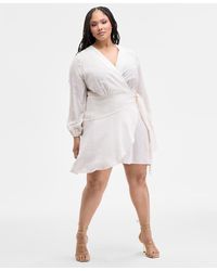 Nina Parker - Trendy Plus Size Crinkle Wrap Dress - Lyst