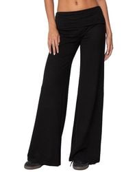 Edikted - Wide Leg Fold Over Pants - Lyst