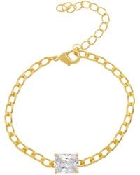 Macy's - Cubic Zirconia Emerald-cut Chain Link Bracelet - Lyst