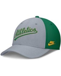 Nike - Gray/green Athletics Rise Swoosh Performance Flex Hat - Lyst