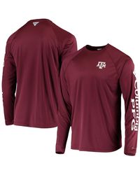 Columbia - Pfg Texas A M aggies Terminal Tackle Omni-shade Long Sleeve T-shirt - Lyst