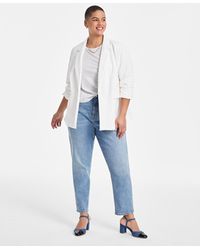 On 34th - Trendy Plus Size Longline Ponte-knit Blazer - Lyst