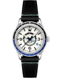 AVI-8 - Flyboy Black Leather Strap Watch - Lyst