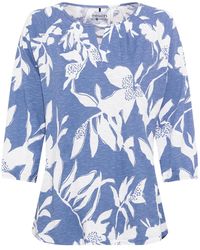 Olsen - 100% Organic Cotton 3/4 Sleeve Abstract Floral Print T-shirt - Lyst