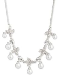 Givenchy - Silver-tone Crystal & Imitation Pearl Statement Necklace - Lyst
