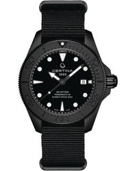 Certina - Swiss Automatic Ds Action Black Synthetic Nylon Strap Watch 43mm - Lyst