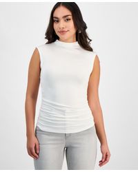 INC International Concepts - Petite High-neck Side-ruched Top - Lyst