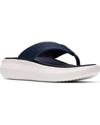 Clarks - Solevana Post Round Toe Sandals - Lyst