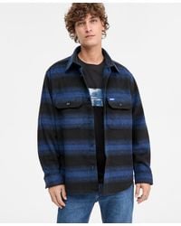 BOSS - Ebolt Striped Button-front Shirt Jacket - Lyst