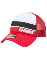 KTZ - White/red Kansas City Chiefs Sport Night Color Block 9forty A-frame Trucker Adjustable Hat - Lyst