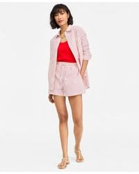 On 34th - Drawstring Seersucker Texture Shorts - Lyst