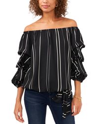 Vince Camuto - Petite Striped Off-the-shoulder Top - Lyst