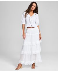 And Now This - Lace-trim Tiered Maxi Skirt - Lyst