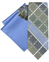Steve Harvey - Medallion Tie & Solid Pocket Square Set - Lyst