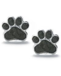 Giani Bernini - Black Pave Crystal Dog Paw Stud Earrings Set In Sterling Silver - Lyst