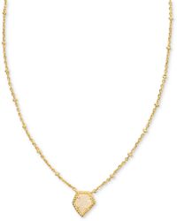 Kendra Scott - 14k Gold-plated Framed Drusy Stone 19" Adjustable Pendant Necklace - Lyst