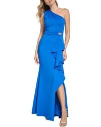 Jessica Howard - Petite Ruffled One-shoulder Gown - Lyst