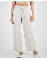 Calvin Klein - High-waist Wide-leg Belted Pleated Pants - Lyst