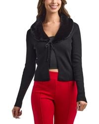 Bcx - Tie Front Long Sleeve Cardigan Sweater - Lyst
