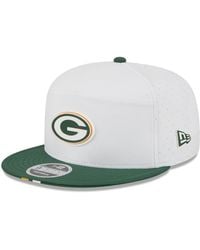 KTZ - White/green Bay Packers 2025 Nfl Training Camp Split Panel 9fifty Snapback Hat - Lyst