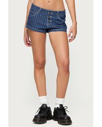Edikted - Hanson Pinstripe Denim Shorts - Lyst