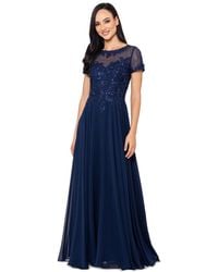 Xscape - Petite Embellished Illusion-bodice Gown - Lyst
