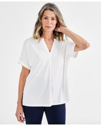 Style & Co. - Split-neck Short Sleeve Knit Shirt - Lyst