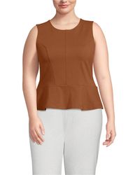 Lands' End - Plus Size Sleeveless Starfish Peplum Top - Lyst