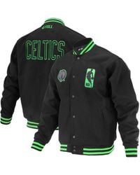 FISLL - And Boston Celtics Logo Man Shadow Collection Full-snap Varsity Jacket - Lyst