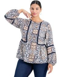 Avenue - Plus Size Bridget Lace Detail Blouse Tops - Lyst