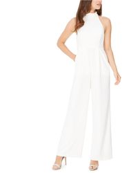 Calvin Klein High-neck Scuba Crepe Jumpsuit - White