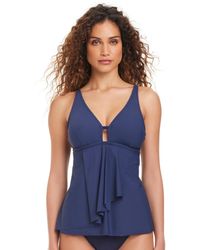 Beyond Control - Solid Front-cascade Tankini Top - Lyst