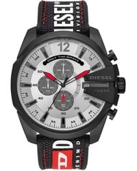 DIESEL - Men's Mega Chief Chronograph Black Nylon Watch - Lyst