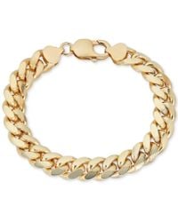 Macy's Wide Cuban Link Bracelet In 18k Gold-plated Sterling Silver - Metallic