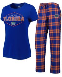 Concepts Sport - Royal And Orange Florida Gators Badge T-shirt And Flannel Pants Sleep Set - Lyst