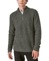 Lucky Brand - Tweed Mock Neck Half-zip Sweater - Lyst