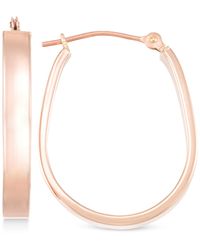 Macy's - Polished Pear-shape Hoop Earrings - Lyst
