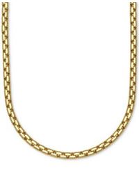 Macy's - Large Rounded Box-link 22" Chain Necklace (3.5mm - Lyst