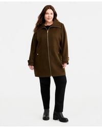 Michael Kors - Michael Plus Size Collared Zip-front Coat - Lyst